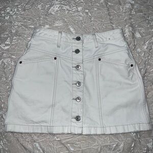 Abercrombie & Fitch White Button-Front Mini Skirt